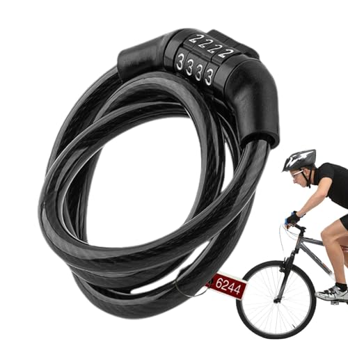 Fahrrad-Zahlenschloss, Reitkombinationsschloss, 4-stelliges Fahrradschloss, Außen-Diebstahlschutz, tragbares Rollerschloss, Fahrradzubehör