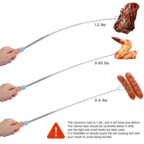 Cabilock 8 peças de palitos telescópicos de madeira Marshmallow com alça de madeira com bolsa portát