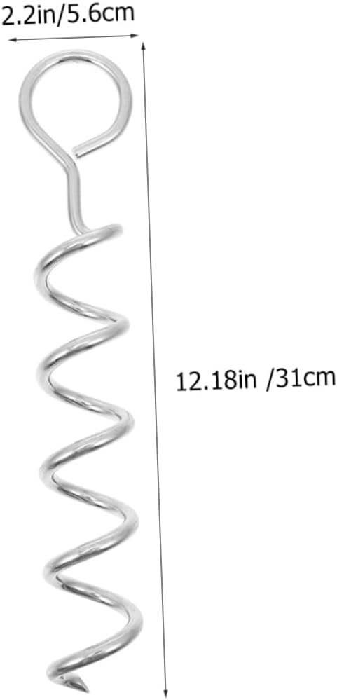 Yardwe Bold Dog Pile Spiral Stake Dog Tie Out Metal Ground Stake Pet Supplies Easy to Assemble for Outdoor Activities