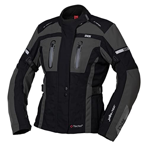 IXS Motorradjacke mit Protektoren Motorrad Jacke Pacora-ST Damen Textiljacke schwarz/grau 4XL, Tourer, Ganzjährig, Polyamid