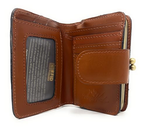 Image of Patricia Nash Leather Iberia Bifold Wallet, Watercolor Butterfly