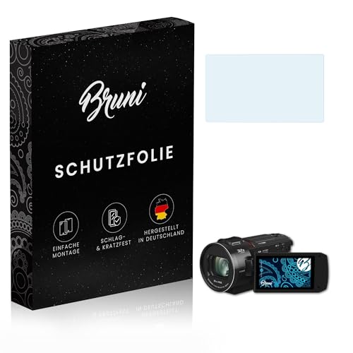 Bruni Schutzfolie kompatibel mit Panasonic HC-VXF11 Folie, glasklare Displayschutzfolie (2X)