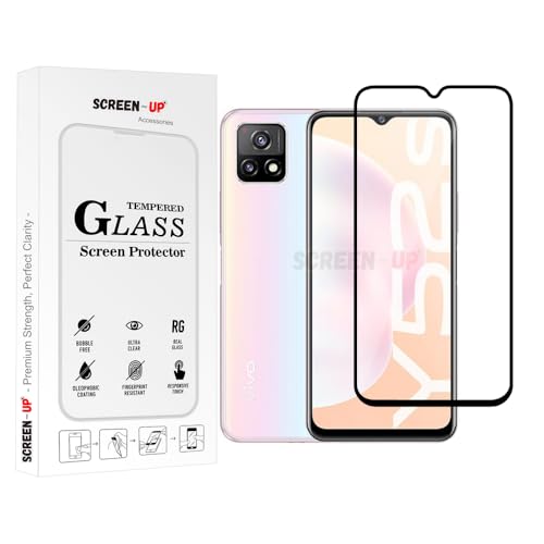 Image of ScreenUp Tempered Glass For Vivo Y52s - Ultra Clear, 9H Scratch Resistant, Full Coverage, Easy Install Screen Protector