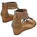 Imagen de rismart Sandalias Tacón Cuña Mujer Cremallera Correa Tobillo Punta Abierta Verano Zapatos Bronce
