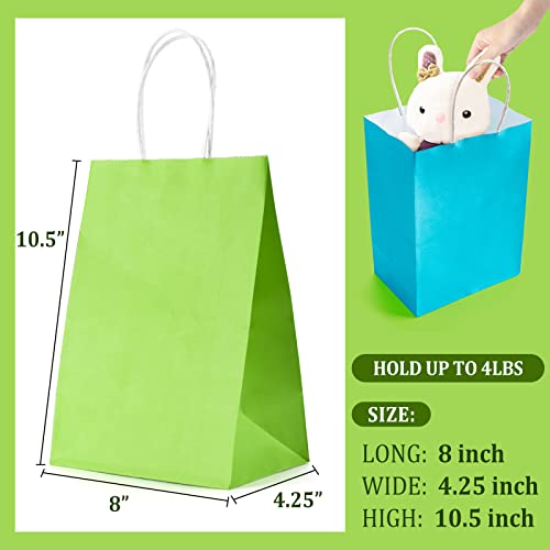 Shopday 36 Pcs Party Favor Bags 8X4.25X10.5 Gift Bags With Handles Bulk, Rainbow Kraft Paper Bags Goodie Bags 6 Assorted Colors Birthday Gift Bags Medium Sizes For Kids Wedding Craft Baby Shower Christmas #TOP1