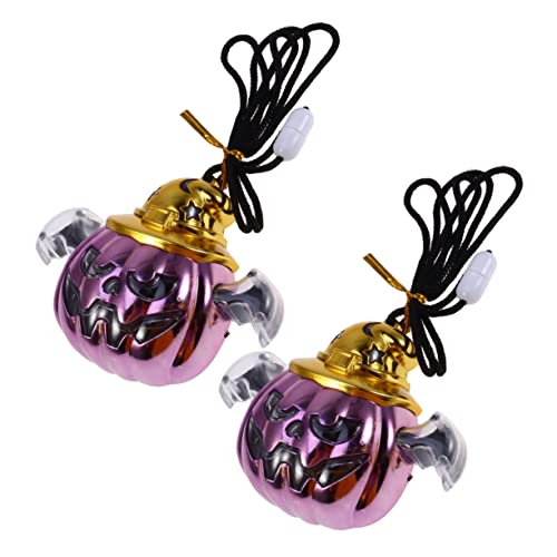 Nolitoy 2Pcs Glow Necklace Toys For Tots Gifts Pumkins Halloween Party Led Charm Halloween Jewelry Accessory Jack O Lantern Necklace Pumpkin Ornament Pendant Accessories Halloween Necklace #TOP29