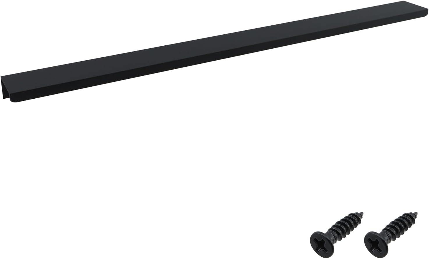 15.75 Inch Black Finger Pulls for Cabinet 30Pcs, 12.6 Inch Hole Spacing, Aluminum Alloy Edge Pulls Furniture Handle, Back Mount Concealed Handles for Cupboard, Drawer, Dresser, Wardrobe