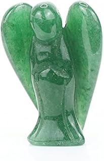 Natural Green Aventurine Crystal Guardian Angel, Pocket Angel Figurines for Reiki Healing 1.5"