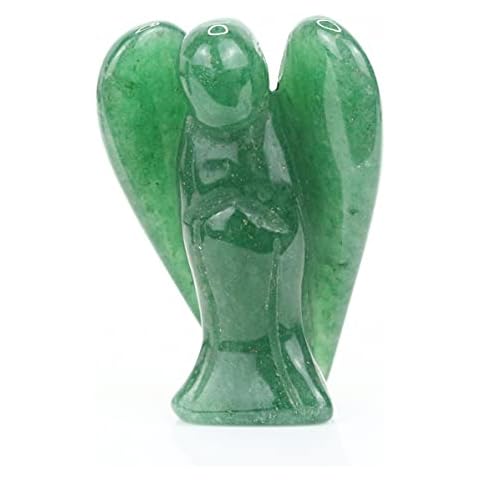 Natural Green Aventurine Crystal Guardian Angel, Pocket Angel Figurines for Reiki Healing 1.5" Cover
