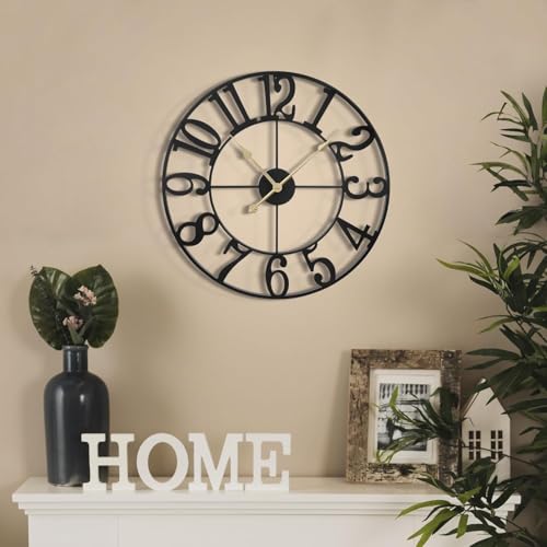 Image of Morden Metal Wall Clock for Living Room, Bedroom, Office, Kitchen, Stylish Wall Clock for Home and Hall, Designer Big Size Modern (DA-240, 50 CM)