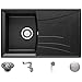 Produktbild Spülbecken Graphit 77 x 47 cm, Granitspüle + Siphon Premium, Küchenspüle ab 45er Unterschrank, Einbauspüle von Primagran