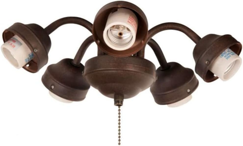 Craftmade F525-AG-LED Universal Fan 5-Light Fitter, LED 45 Total Watts, Aged Bronze Textured
