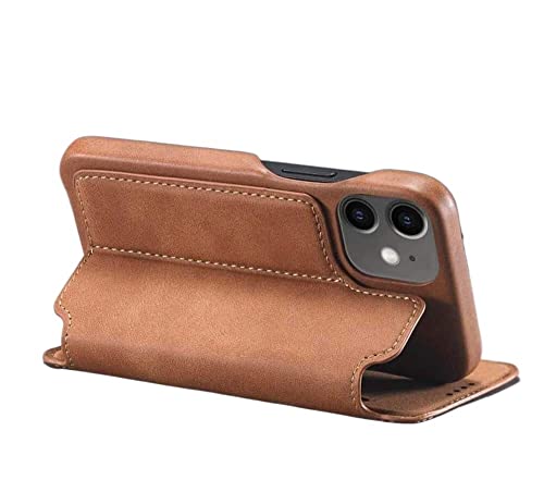 Housse en cuir iPhone 12 Mini finition kaki protection folio premium
