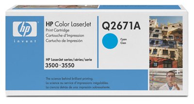 Toner HP Q2671A cyan d'origine Color LaserJet 3500 N cartouche encre bleu