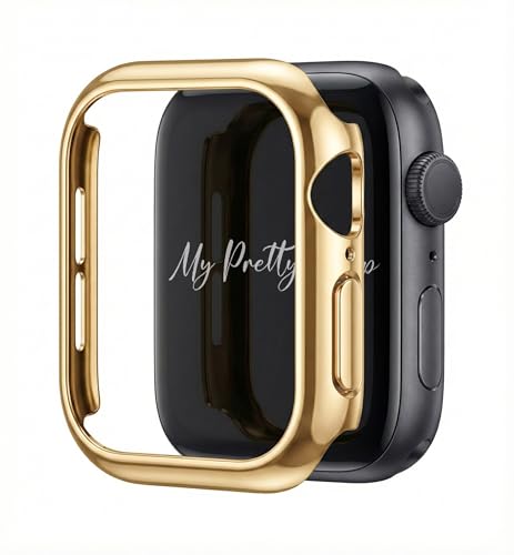 My Pretty Strap Glossy XOXO Protective Case for Apple Watch Luxury Metal Cover for Women Scratch-Resistant Compatible with Apple Watch 38/40/41/42/44/45/49mm Gold Rose Gold Silver