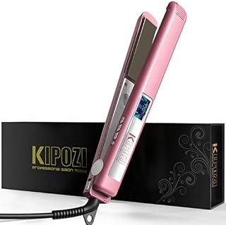 KIPOZI Hair Straightener 1 Inch Titanium Plates Professional Flat Iron with Adjustable Temperature