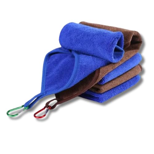 EUROKAN TACKLE Fishing Towel with Clip – Super Absorbent – Blue or Brown – Soft & Durable Hand Towel (brown)