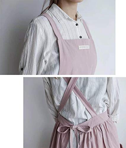 Sf-Zxtinp Cotton And Linen Kitchen Cooking Aprons Dress For Women With Pockets Cute For Baking Painting Gardening Cleaning #TOP3
