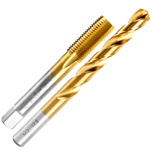 Image of M14x1.25 Tap and 12.8mm Drill Bit Kit, M2 HSS Metric Drill and Tap Set, Combination of Drill and Tap Kit for Metal