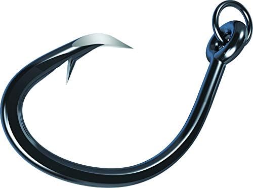 Eagle Claw TK619HR-5/0 Trokar Magnum 619" Ringed Circle Hook, Black/Chrome Finish