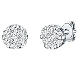 Tresor 1934 Damen Ohrstecker aus 925/- Sterling Silber mit Zirkonia Brillantschliff
