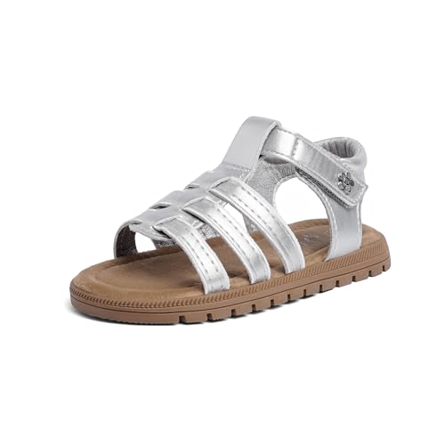 Image of QIY Toddler Girl Sandals Little Kids Summer Dress Shoes Open Toe Flats Princess Sandals for School Beach Party