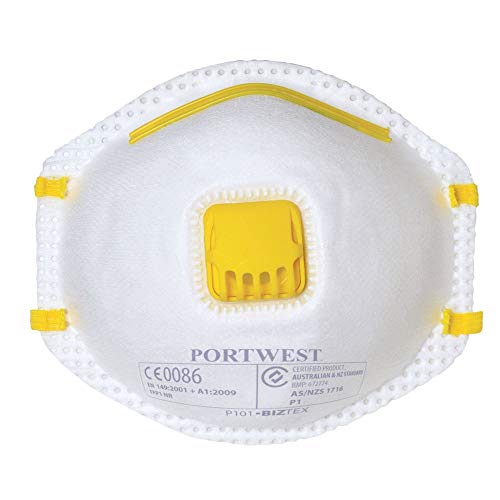 Preisvergleich Produktbild Portwest P101WHR Staubschutzmasken FFP1, mit Ventil, 10 Stück