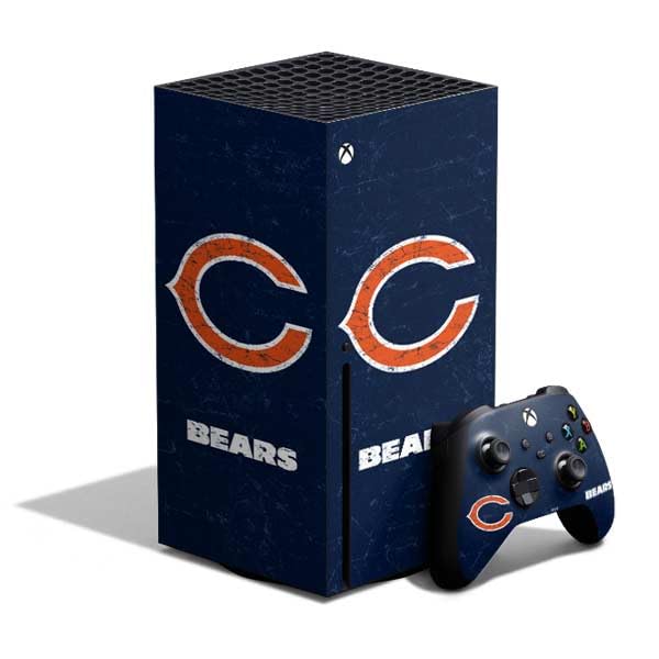 Skinit Decal Gaming Skin Compatible with Xbox Series X Bundle - Officially Licensed NFL Chicago Bears Distressed Design