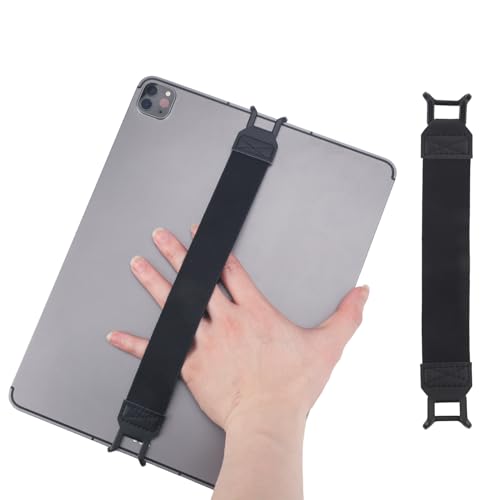 Gosknor 2 Stück Tablet Gurt, Sicherheit Tablet Griffhalter Kein Herunterfallen Elastisches Griffband Kompatibel mit iPad Air/Kindle eReadern 7,6-11-Zoll-Geräten (Schwarz)