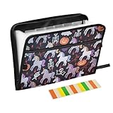 Happy Halloween Papierordner mit weißen Einhörnern, 13 Taschen, A4, Briefgröße mit...