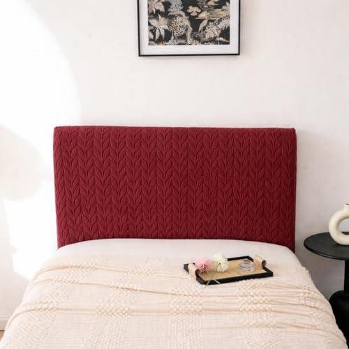 Image of HOMETHREADS Stretchable Lycra /Velvet Headboard Cover | Soft, Dust-Proof & Wrinkle-Resistant Bed Back Protector | Fits Leather, Wooden & Fabric Bedsides | for 3ft to 3.5ft Beds | (Maroon, 90x65Cm)