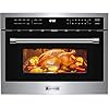 AAOBOSI 24 Inch Built in Microwave Convection Oven,1.6 Cu.Ft Wall Microwave Ovens Air Fryer Combos(upgraded), 1000Watt Power Sensor&Auto Cook, 12 Cooking Modes, Drop Down Door,Stainless Steel