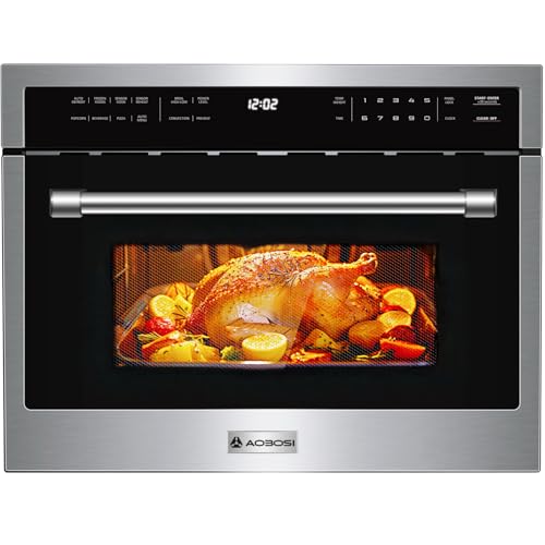 AAOBOSI 24 Inch Built in Microwave Convection Oven,1.6 Cu.Ft Wall Microwave...