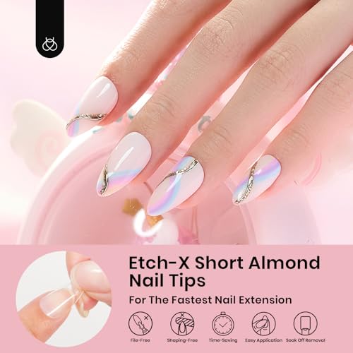 Image of Beetles Soft Gel Nail Tips Short Almond 288pcs in 12 Sizes Etch-X