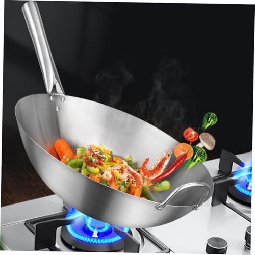 Wok de acero inoxidable para uso doméstico, antiadherente miniatura 5