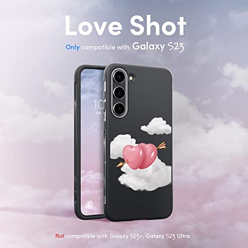Image of CYRILL Spigen UltraColor Compatible with Samsung Galaxy S23 Case with Quote Print Design (2023), Slim Profile TPU Case Cute with Protective PC Camera Ring - Love Shot Dusk