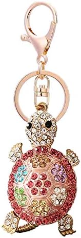 CXUEMH Cute Keychain Turtle Keychain Butterfly Keychain Rhinestone Keychain Alloy Keyring Inlaid with Crystals Bag Charms Turtle Car Accessories Crystal Keychain (Multicolor (turtle))