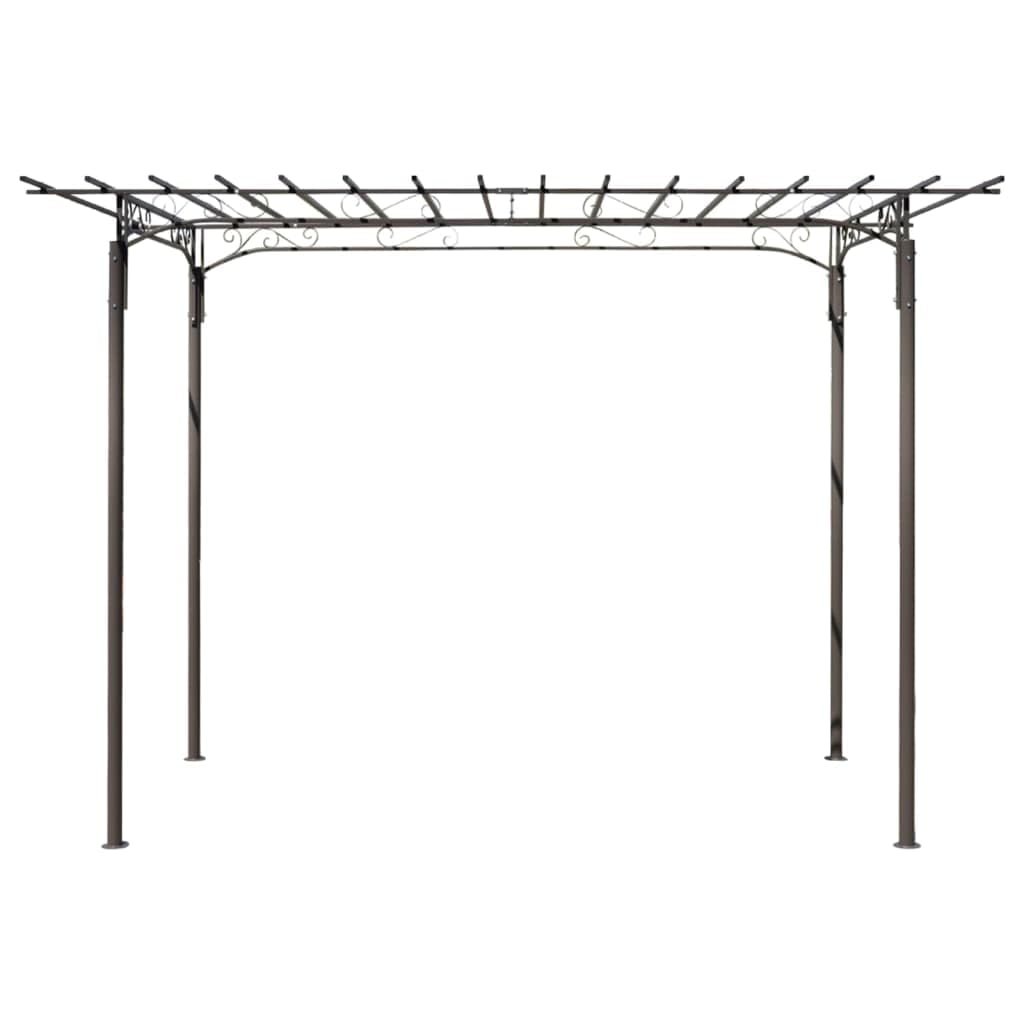 vidaXL Pérgola de Jardín Acero Marrón 215 cm Cenador Arco de Rosas Enredaderas