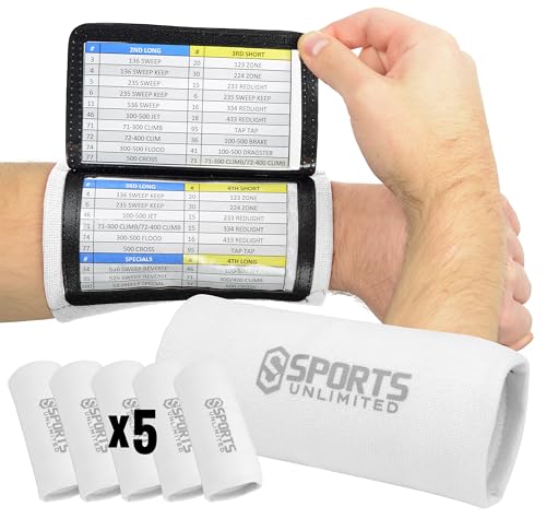 Image of Sports Unlimited Adult Triple Wrist Coach, Football Wristbands for Plays, Baseball Wristbands, QB Arm Bands