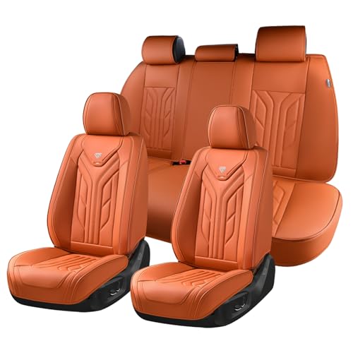 Housses de siège de voiture étanches en cuir orange pour protéger votre auto