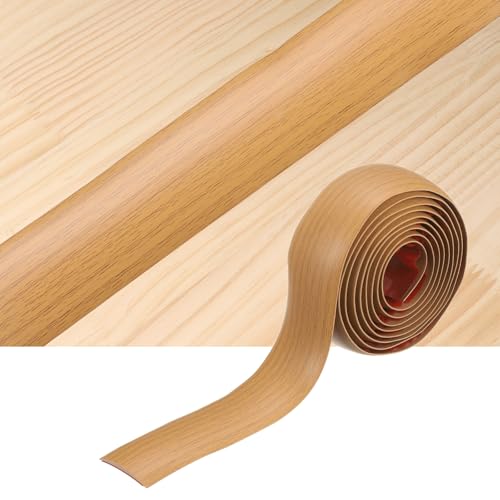 QUARKZMAN Barras De Transición De Suelo 2m x 4cm (LxW) Autoadhesivas Para Borde De Vinilo PVC Para Cubrir Juntas Entre Suelos Divisor Plano En Color Amarillo Roble Con Textura De Madera