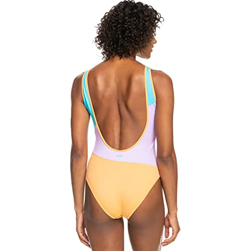 Roxy Color-Block Party One-Piece Swimsuit Bachelor Button Md #TOP1