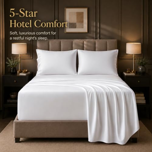 HYPREST Egyptian Cotton Sheets Deep Pocket Queen Sheets 18 Inch Percale by HYPREST - Used condition - Image 7
