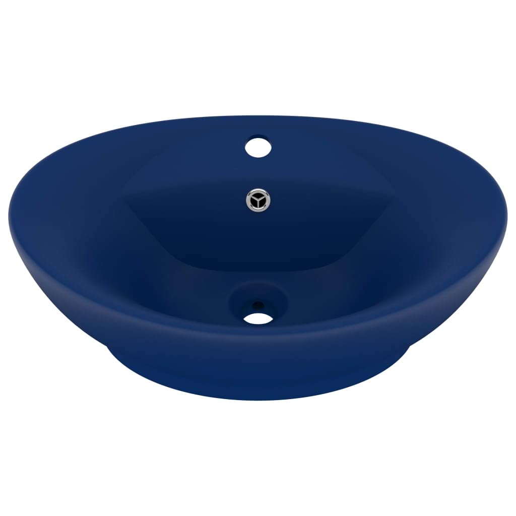 Genérico Lavabo Lujoso con rebosadero cerámica Azul Oscuro 58,5x39cm,Bricolaje,Fontanería,Piezas para fontanería,Lavabos y fregaderos,Lavabos-146935