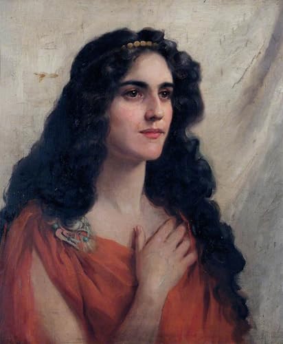 Tableau toile portrait femme rouge Béatrice Offor déco 60x90cm