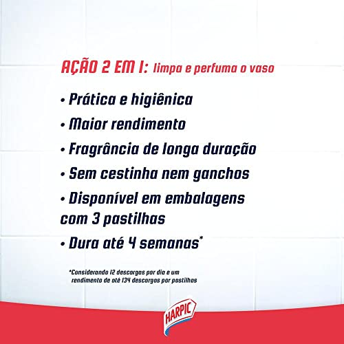 Harpic Limpador e Aromatizador Sanitário Pastilha Adesiva Power 2 em 1 Pinho 3 unidades - Leve 3 Pag