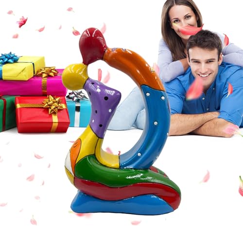 Decoración de Estatua de Pareja, de Mesa Colorido con Beso, Estatua de Amor, para, hogar, Estante, gabinete, Chimenea, Sala de Estar, Lugar de Trabajo