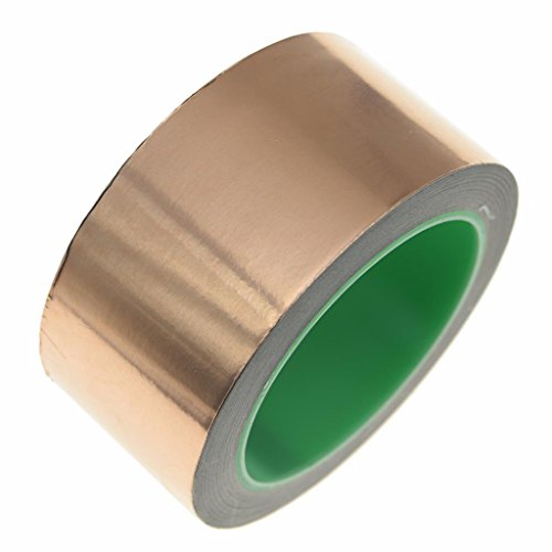 KAISH Double Conductive Copper Foil Paper Shielding Paper for Guitar & EMI Shielding,Crafts,Electrical Repairs,Grounding - 65 FT 50 mm(1.97")