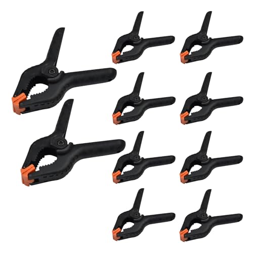 10 piezas pinza de resorte, pinza de sujeción, 4 pulgadas de nylon negro pinzas multifuncionales, adecuado para Diy, Model Maker Collage, fondo de fotografía, jardín