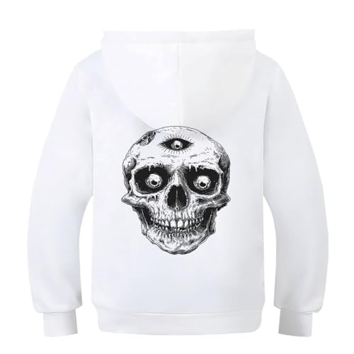 Sweat à capuche garçon imprimé animaux et crâne au design moderne - 2